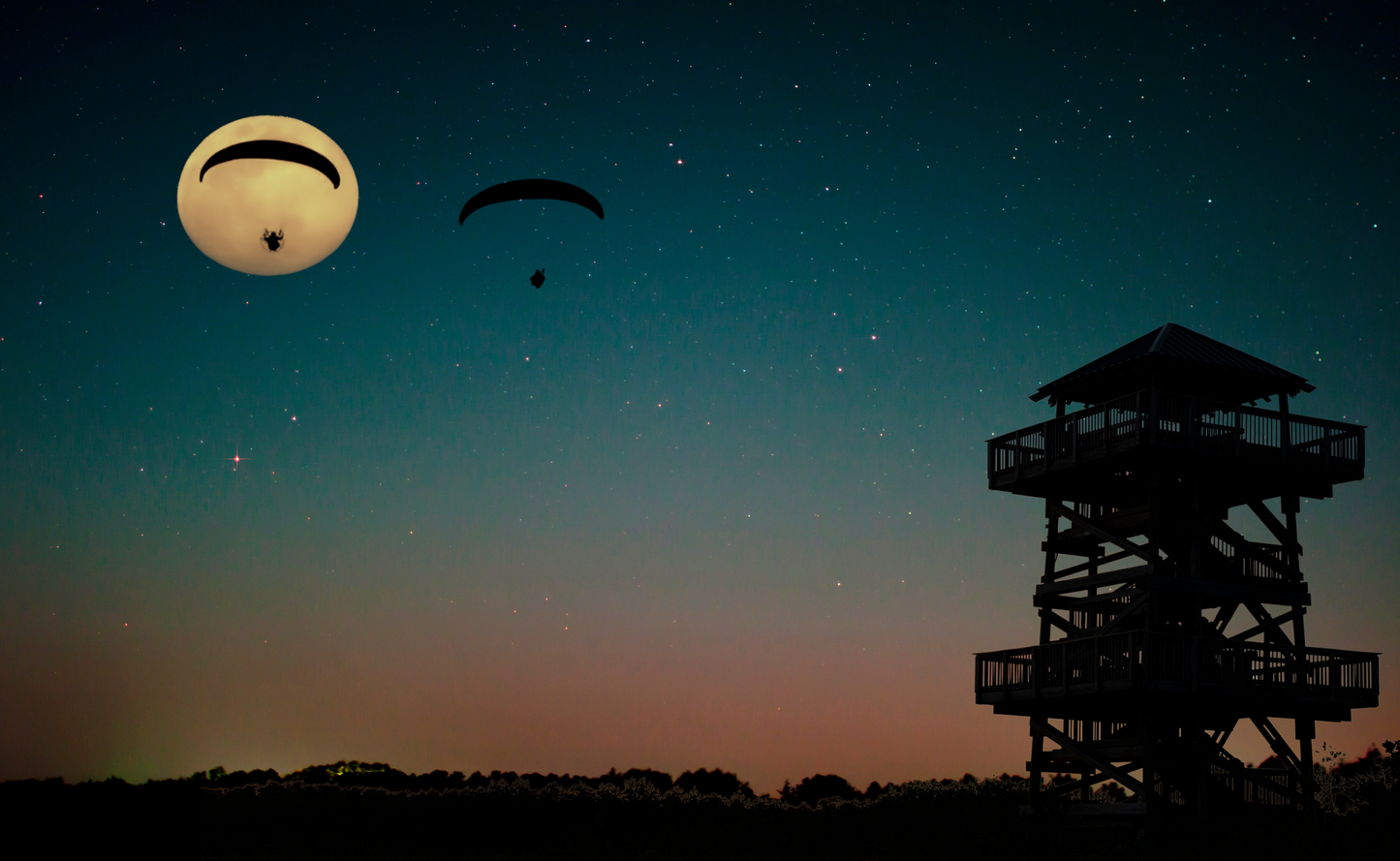 Robinson Preserve Full Moon Parasails – Limited Edition Photography Art, Classic Bradenton Florida Wall Decor