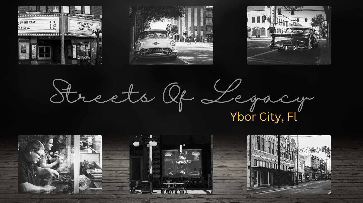 Postcards Streets of Legacy - The Iconic Heart of Ybor City | Set of 6 Black & White Photo Postcards