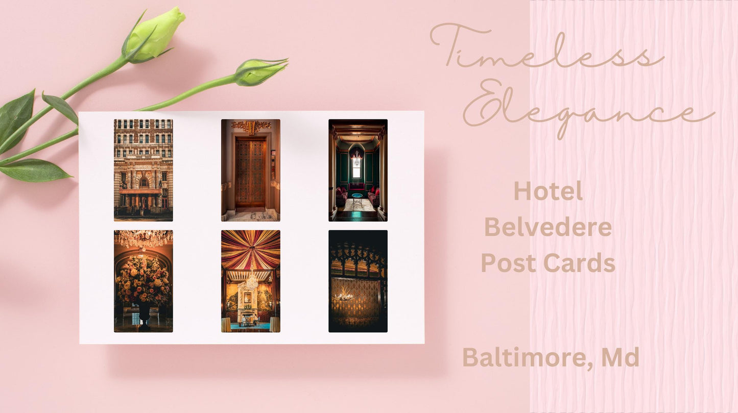 Postcards Timeless Elegance - The Stories of Hotel Belvedere | Set of 6 Unique Photo Postcards | Limited Edition 2024 Photo Prints