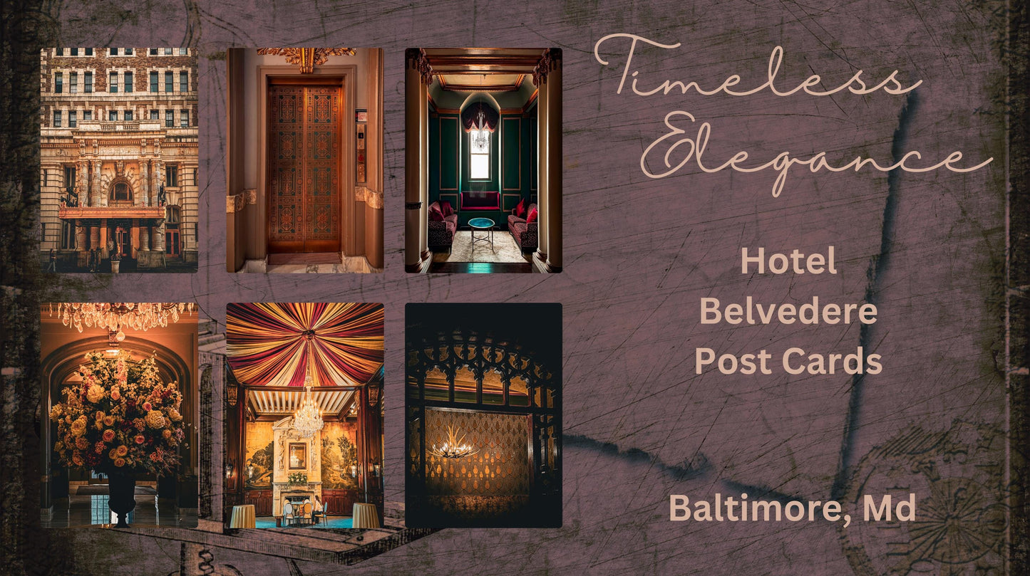 Postcards Timeless Elegance - The Stories of Hotel Belvedere | Set of 6 Unique Photo Postcards | Limited Edition 2024 Photo Prints